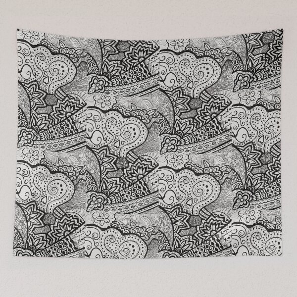Item preview, Black and White Fields of Flowers designed and sold by AnnieAlive61.