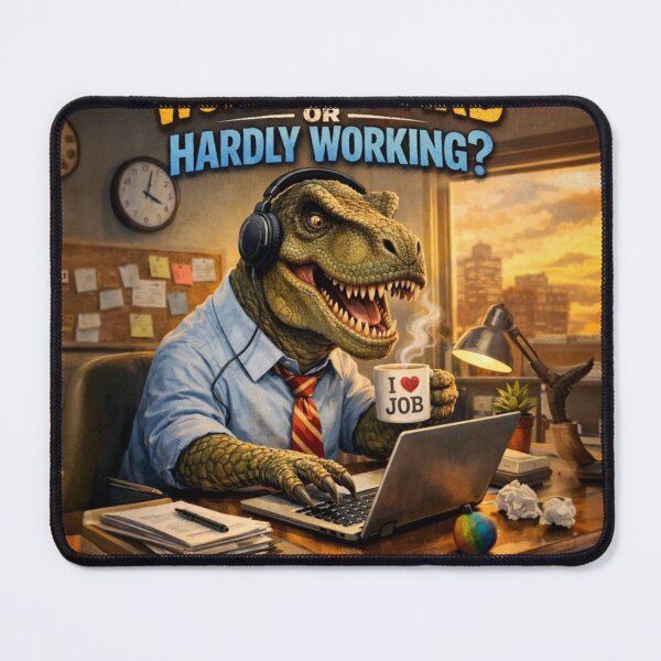 Item preview, Funny T-Rex Dinosaur Working Hard or Hardly Working Office Worker Humor Gift designed and sold by Unsololugar.
