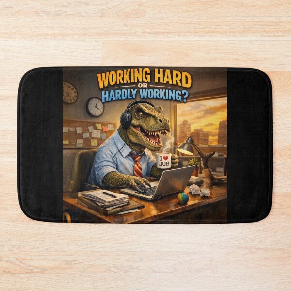 Item preview, Funny T-Rex Dinosaur Working Hard or Hardly Working Office Worker Humor Gift designed and sold by Unsololugar.