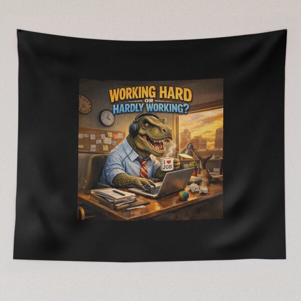 Item preview, Funny T-Rex Dinosaur Working Hard or Hardly Working Office Worker Humor Gift designed and sold by Unsololugar.
