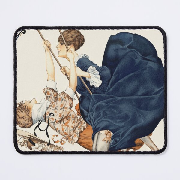 Item preview, Art Nouveau Poster Parisian Women Swing Vintage Art Lovers designed and sold by RickE.