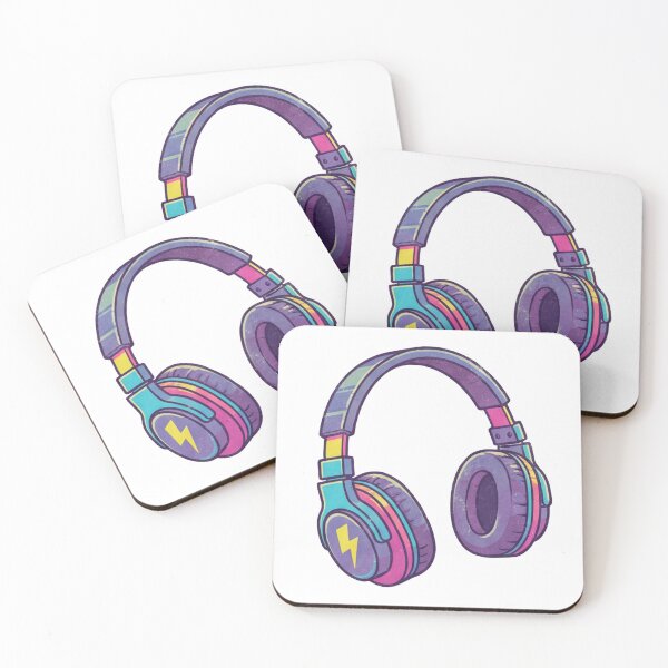 Item preview, Headphones Retro Vintage Neon Colors 80s Nostalgia designed and sold by Monocromo Shop.