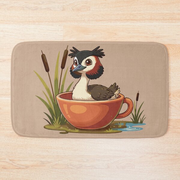 Item preview, Cute Crested Grebe in Teacup – Kiwiana Bird Art designed and sold by MvuuStudio.