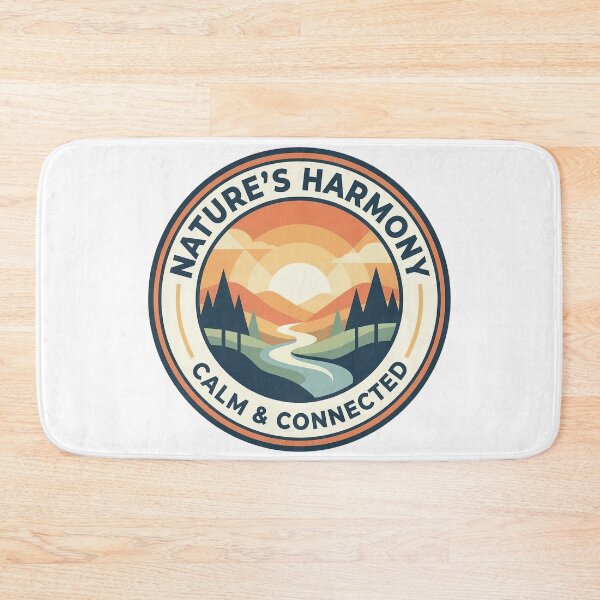 Item preview, Nature's Harmony - Calm & Connected Retro Mountain Sunset Badge designed and sold by Robo-toons.