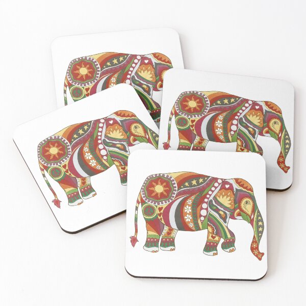 Item preview, Vintage Psychedelic Elephant Art White– Retro Hippie Rainbow Groovy Peace Design designed and sold by Kellie Espie Art.