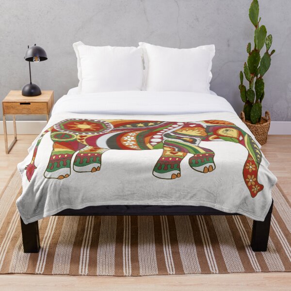 Item preview, Vintage Psychedelic Elephant Art White– Retro Hippie Rainbow Groovy Peace Design designed and sold by Kellie Espie Art.