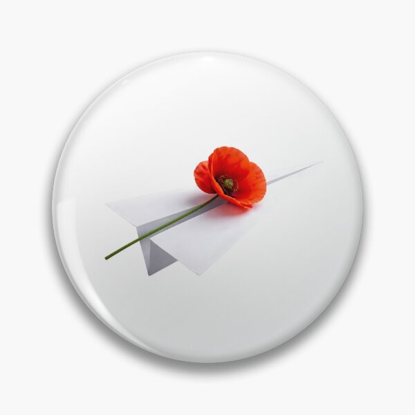 Item preview, Red Poppy on Paper Airplane – Minimalist Symbolic Art designed and sold by OBL Stories.