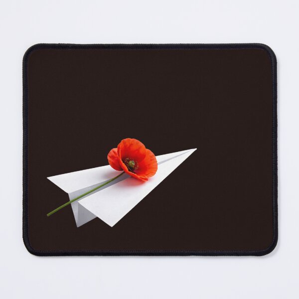 Item preview, Red Poppy on Paper Airplane – Minimalist Symbolic Art designed and sold by OBL Stories.