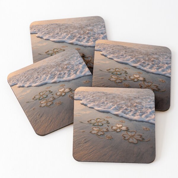 Item preview, Clover Flowers Etched In Sunset Beach Sand designed and sold by chase-thewave.