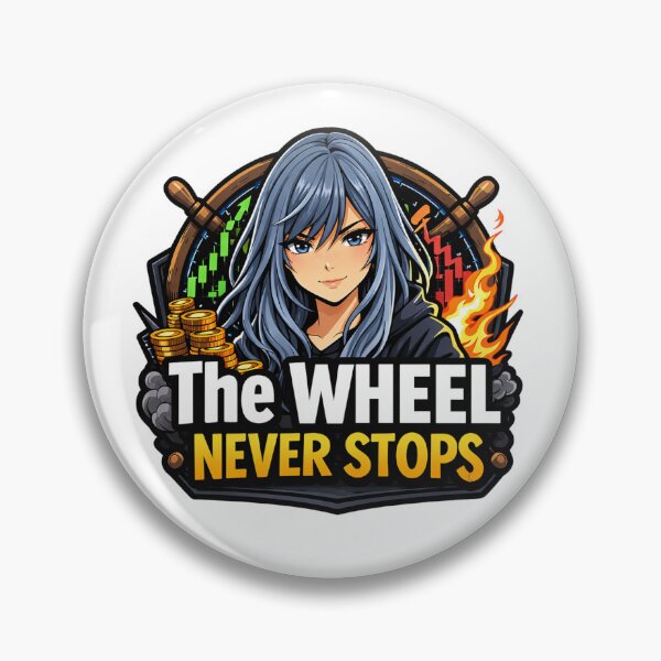Item preview, The Wheel Never Stops – Options Wheel Strategy Meme | Theta Gang Income Trading designed and sold by VolatilityEdge.