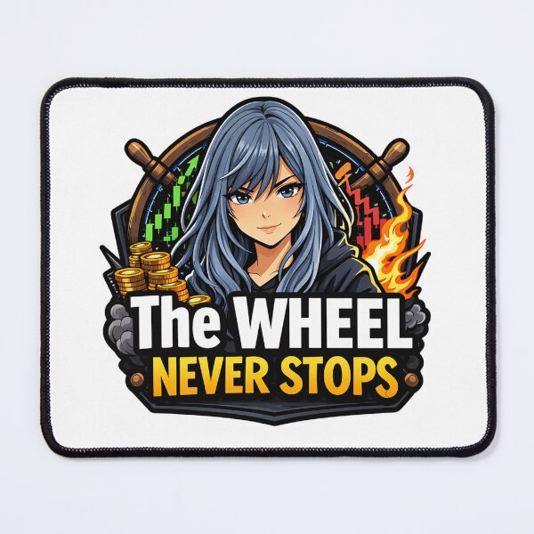 Item preview, The Wheel Never Stops – Options Wheel Strategy Meme | Theta Gang Income Trading designed and sold by VolatilityEdge.