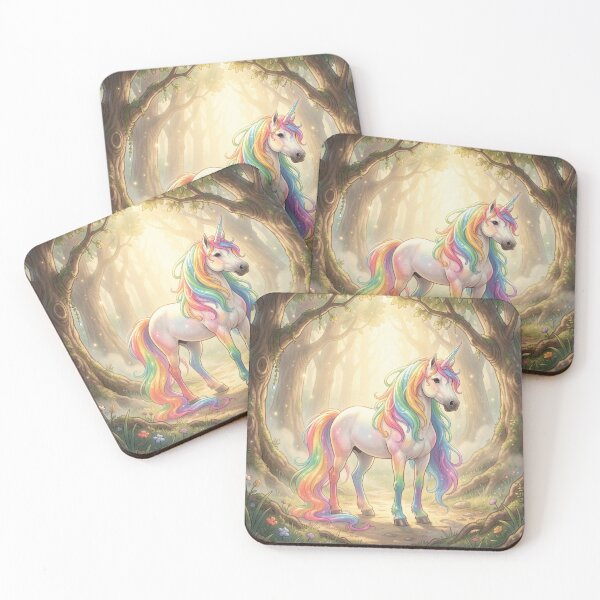 Item preview,  Magical Rainbow Unicorn in an Enchanted Forest designed and sold by FrenchRomani.