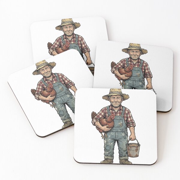 Item preview, Chicken Farmer with Straw Hat designed and sold by pictranoosa.