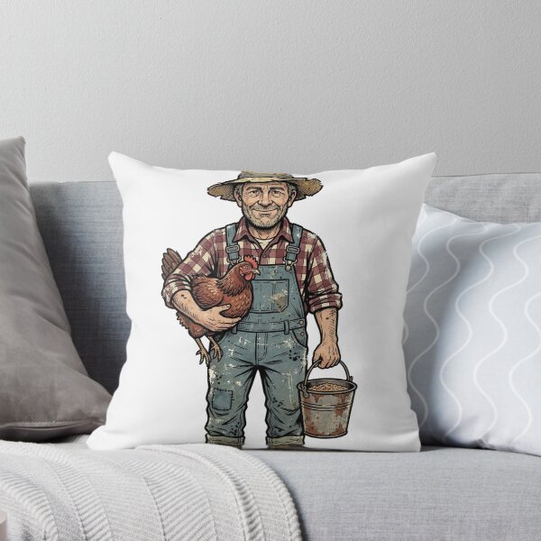 Item preview, Chicken Farmer with Straw Hat designed and sold by pictranoosa.