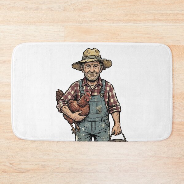 Item preview, Chicken Farmer with Straw Hat designed and sold by pictranoosa.