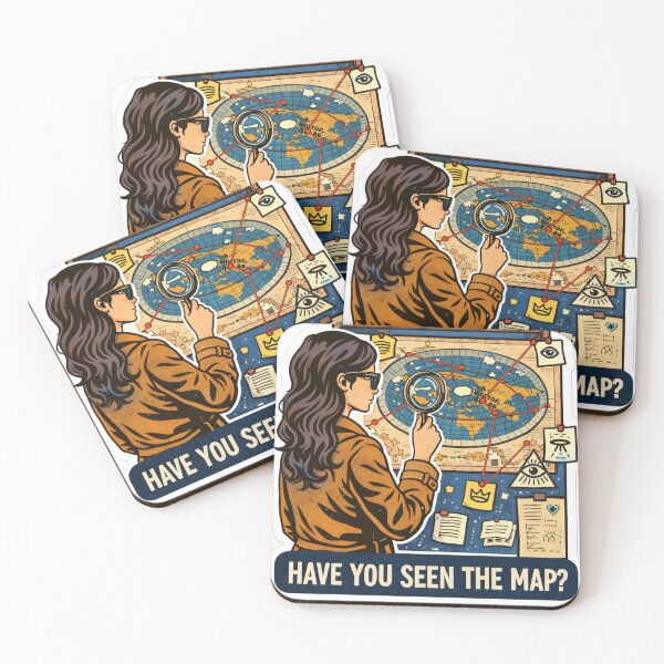 Item preview, Have You Seen the Map? Flat Earth Conspiracy Meme | Truth Seeker Retro Poster Art designed and sold by Little Truths.