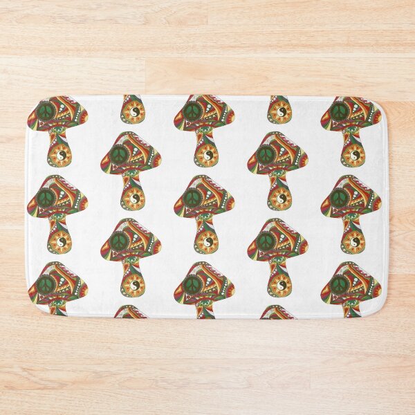 Item preview, Vintage Psychedelic Mushroom Art White– Retro Hippie Rainbow Groovy Peace Design designed and sold by Kellie Espie Art.
