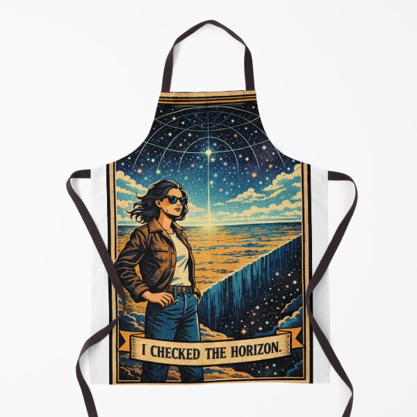 Item preview, I Checked the Horizon | Flat Earth Truth Seeker Retro Poster Art designed and sold by Little Truths.