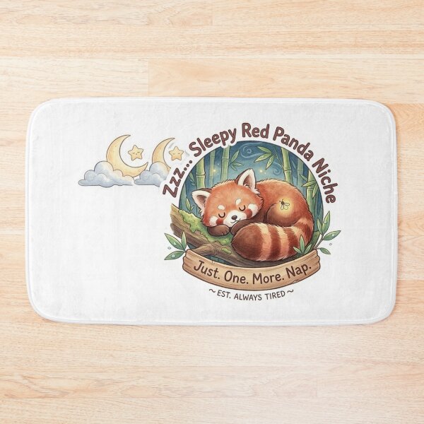 Item preview, Sleepy Red Panda - Just One More Nap Always Tired Aesthetic designed and sold by Wear Sculpt.