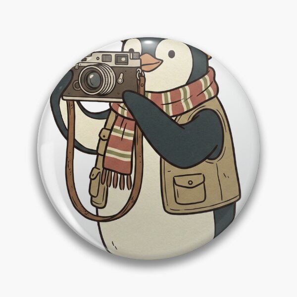 Item preview, Penguin Photographer with Film Camera designed and sold by pictranoosa.