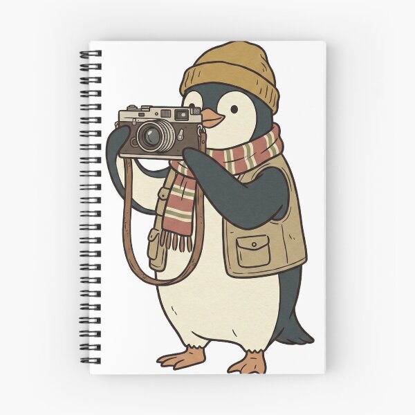 Item preview, Penguin Photographer with Film Camera designed and sold by pictranoosa.