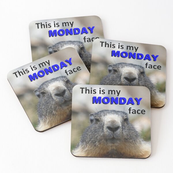 Item preview, This Is My Monday Face — Grumpy Marmot Funny Wildlife Meme designed and sold by AnotherMarmot.