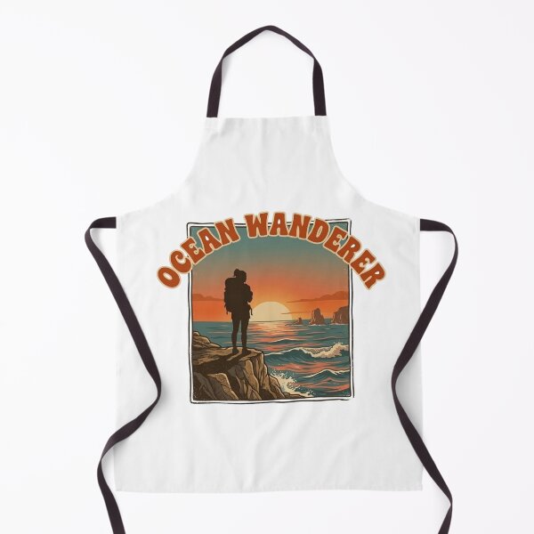 Item preview, Ocean Wanderer – Retro Solo Female Traveler Coastal Sunset Design designed and sold by Bloom & Quiet .