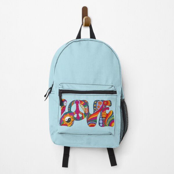 Item preview, Psychedelic Love Art Blue– Retro Hippie Rainbow Groovy Peace Design designed and sold by Kellie Espie Art.