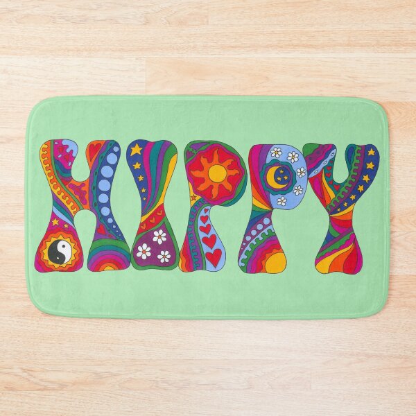 Item preview, Psychedelic Hippy Art Green– Retro Hippie Rainbow Groovy Peace Design designed and sold by Kellie Espie Art.