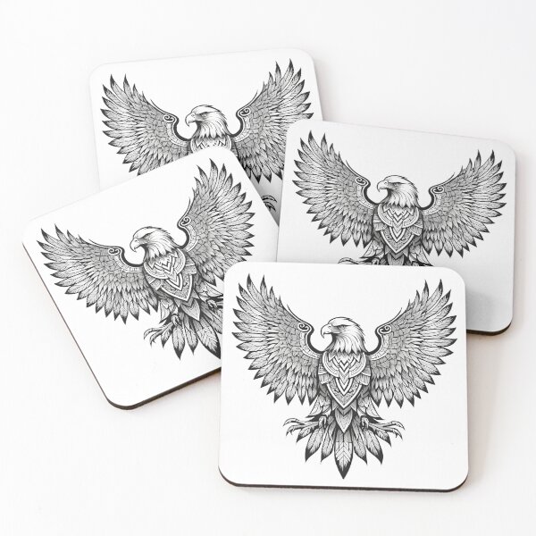 Item preview, Ornamental Eagle Line Art - 4 designed and sold by RELAX STATION.