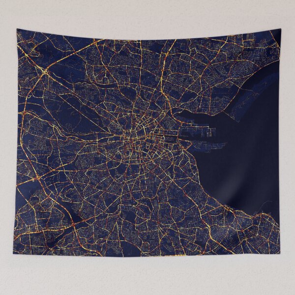 Item preview, Dublin, Ireland Map - City At Night designed and sold by deMAP.