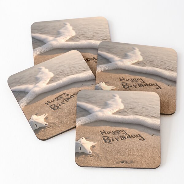 Item preview, Happy Birthday Sand Inscription With Seafoam designed and sold by chase-thewave.