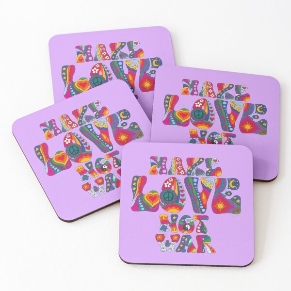 Item preview, Psychedelic Love Not War Art Lilac– Retro Hippie Rainbow Groovy Peace Design designed and sold by Kellie Espie Art.