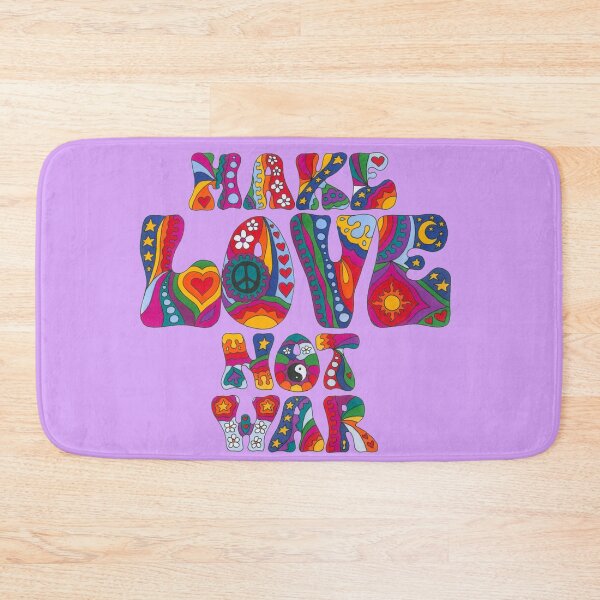 Item preview, Psychedelic Love Not War Art Lilac– Retro Hippie Rainbow Groovy Peace Design designed and sold by Kellie Espie Art.