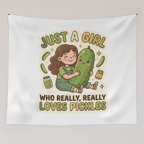 Item preview, Kawaii Just A Girl Who Really Loves Pickles Cute Aesthetic designed and sold by Wear Sculpt.