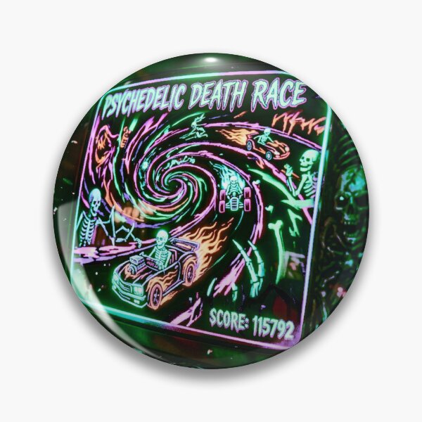 Item preview, Psychedelic Death Race - Retro Neon Arcade Skeletons designed and sold by TOTO GUYANA.