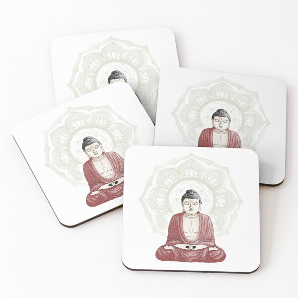 Item preview, Buddha Padma Watercolor - Fawn Coal Ruby - Tea Halo designed and sold by Irene Estelle.