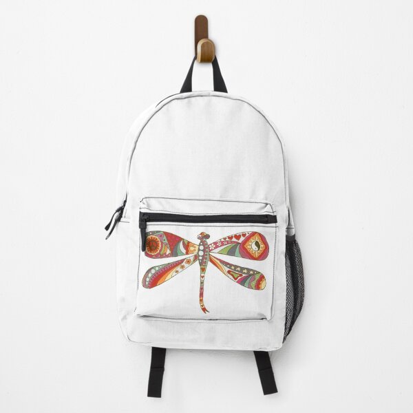 Item preview, Vintage Psychedelic Dragonfly Art White– Retro Hippie Rainbow Groovy Peace Design designed and sold by Kellie Espie Art.