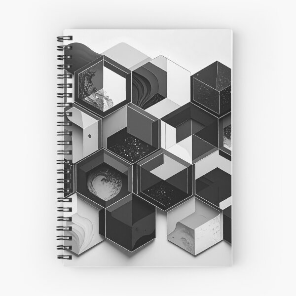 Item preview, Monochrome Hex Grid – Minimal Geometric Structure designed and sold by NizuCaCi.