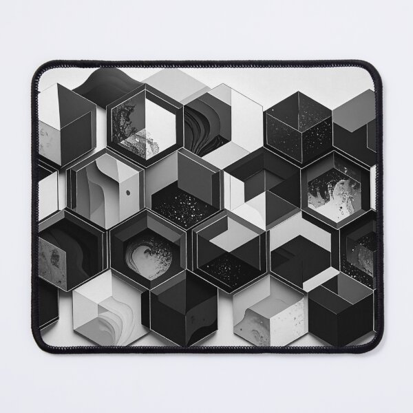 Item preview, Monochrome Hex Grid – Minimal Geometric Structure designed and sold by NizuCaCi.