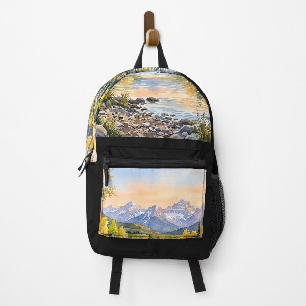 Item preview, Autumn Mountain River Landscape Painting designed and sold by Meteor Destroyer.
