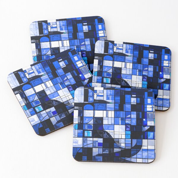 Item preview, Blue Mosaic Geometry – Modern Abstract Grid designed and sold by NizuCaCi.