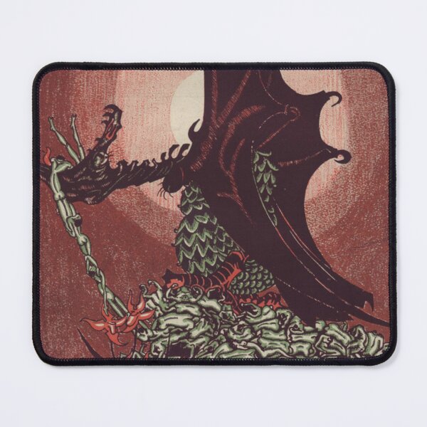 Item preview, Dragon Illustration Art Nouveau Mythic Dragon Poster for Fantasy Art Lovers designed and sold by RickE.