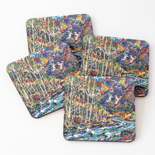 Item preview, Colorful Abstract Mountain River Landscape designed and sold by Meteor Destroyer.
