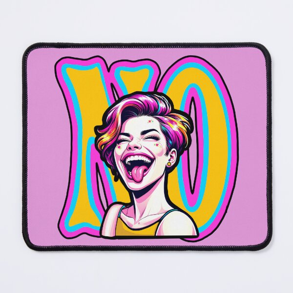 Item preview, No Pop Art Sassy Attitude Sarcastic Funny Anime Cartoon Femme Feminist Retro 80s Neon Skater Punk Graphic  designed and sold by pillarofme.