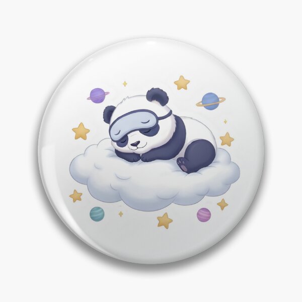 Item preview, Sleepy Space Panda Dreaming on a Cloud - Cute Galaxy Sticker designed and sold by CosyByte Studio.