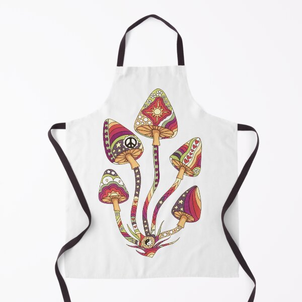 Item preview, Vintage Psychedelic 5 Mushrooms Art White– Retro Hippie Rainbow Groovy Peace Design designed and sold by Kellie Espie Art.