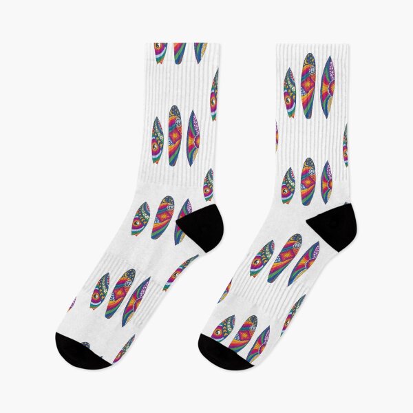 Item preview, Psychedelic Surfboards Art White– Retro Hippie Rainbow Groovy Peace Design designed and sold by Kellie Espie Art.