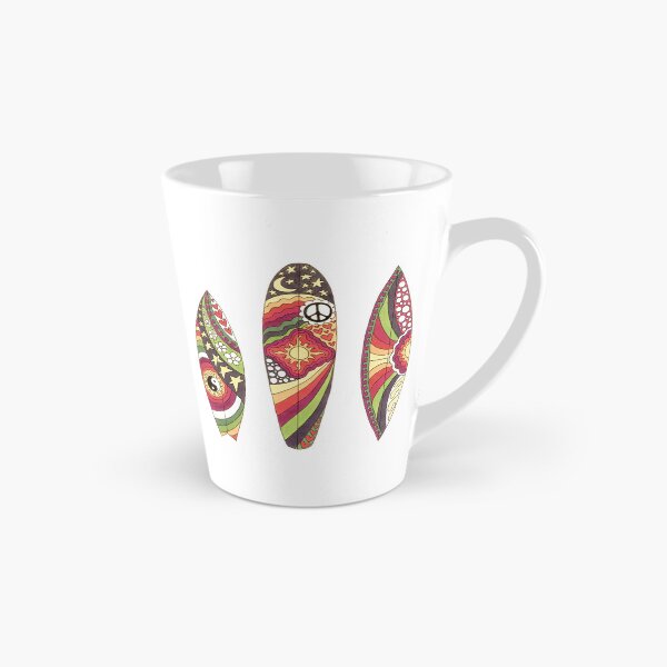 Item preview, Vintage Psychedelic Surfboards Art White– Retro Hippie Rainbow Groovy Peace Design designed and sold by Kellie Espie Art.
