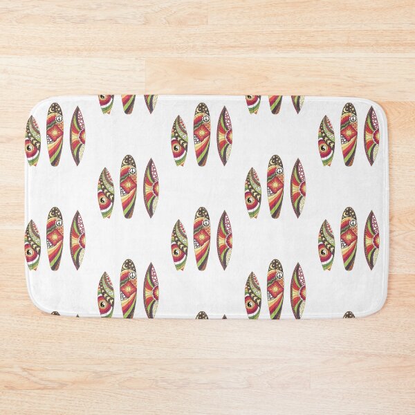 Item preview, Vintage Psychedelic Surfboards Art White– Retro Hippie Rainbow Groovy Peace Design designed and sold by Kellie Espie Art.
